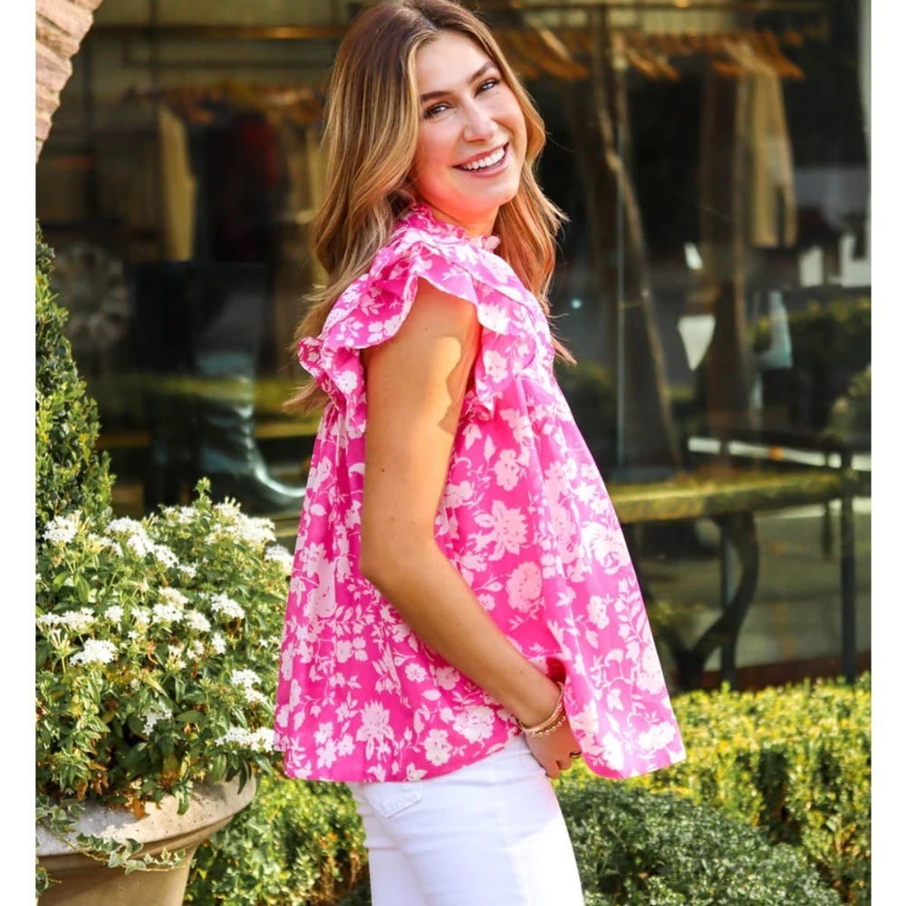 J. Marie - The Fleur Pleated Top